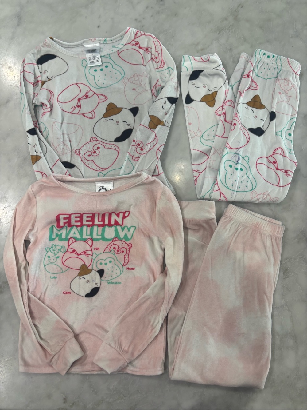 Squishmallows Pink, White & Mint Kids Pajama Two-Pack Set